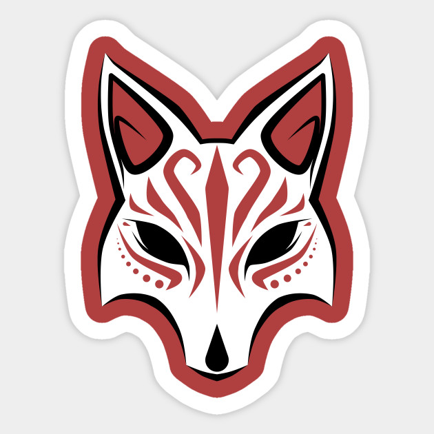 Kitsune Mask v2 Kitsune Sticker TeePublic